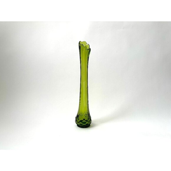 MCM LE Smith Dominion Green Glass Swung Stretch Vase - Picture 2 of 10
